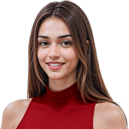 Maya in her original red shirt